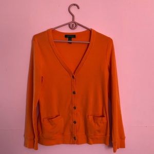 Lauren Ralph Lauren Orange Button Down Cardigan sz M